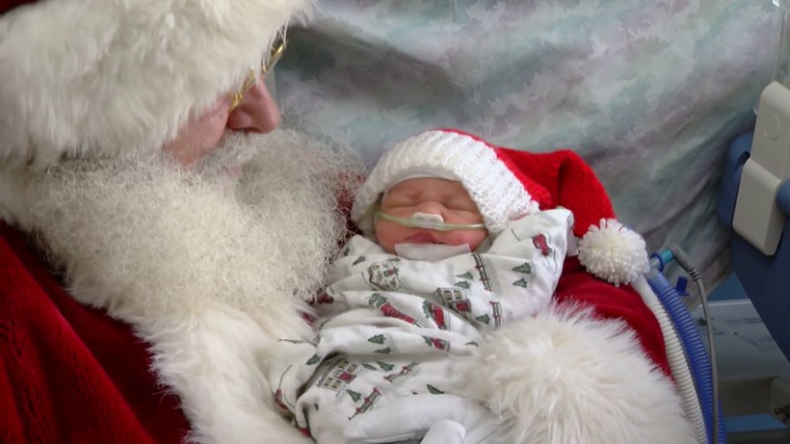 Santa visits Freeman Joplin NICU