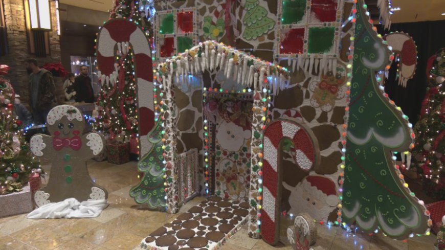 Life-size gingerbread house on display at Downstream