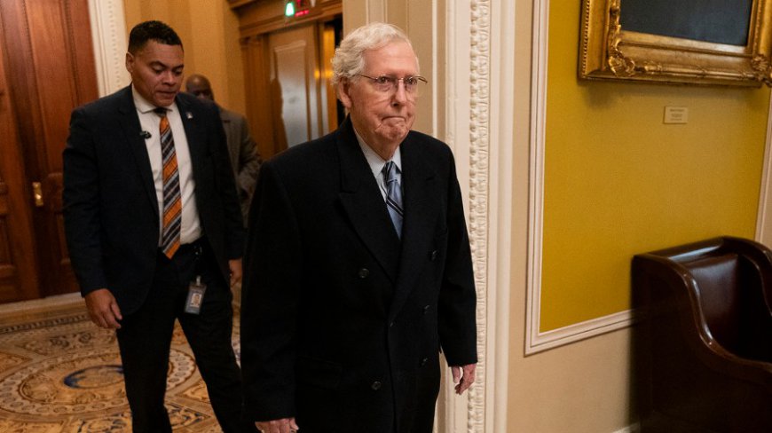 McConnell receives medical attention after falling