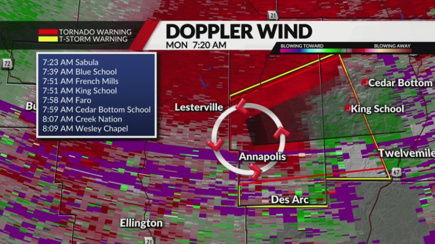 Tornado warning expires for counties southwest of St. Louis