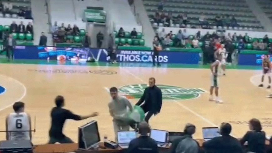 Pro-Palestinian activists storm basketball court during Israeli team’s game against France