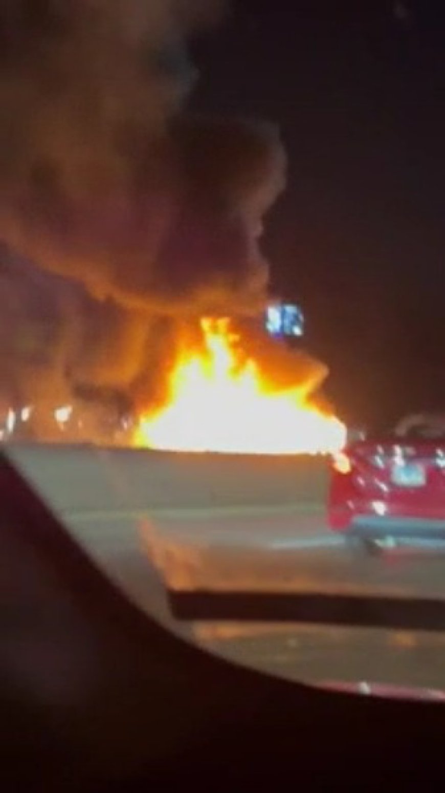 Major traffic on Interstate 270 due to car on fire