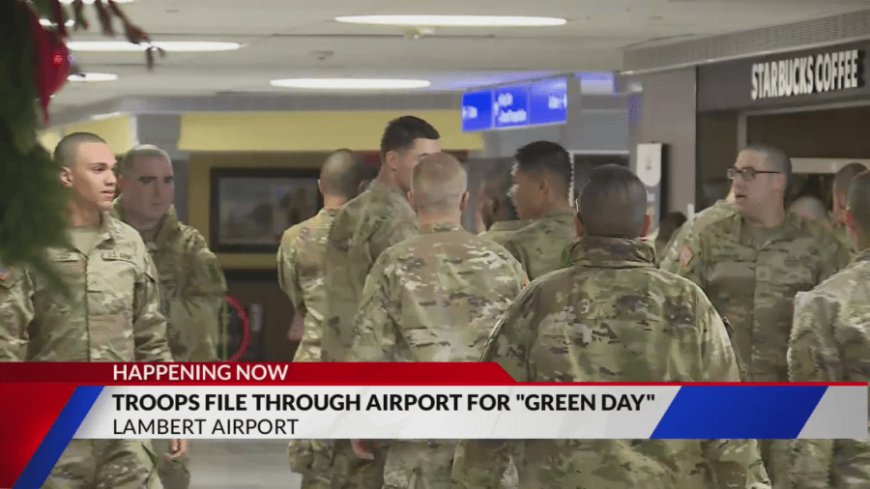 St. Louis airport welcomes soldiers heading home for the holidays