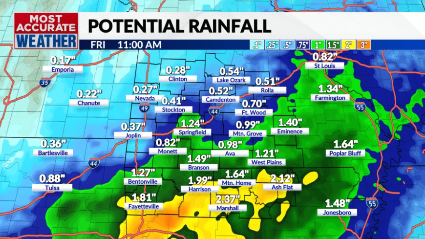 Tuesday, December 24 forecast: Christmas caught between waves of rain