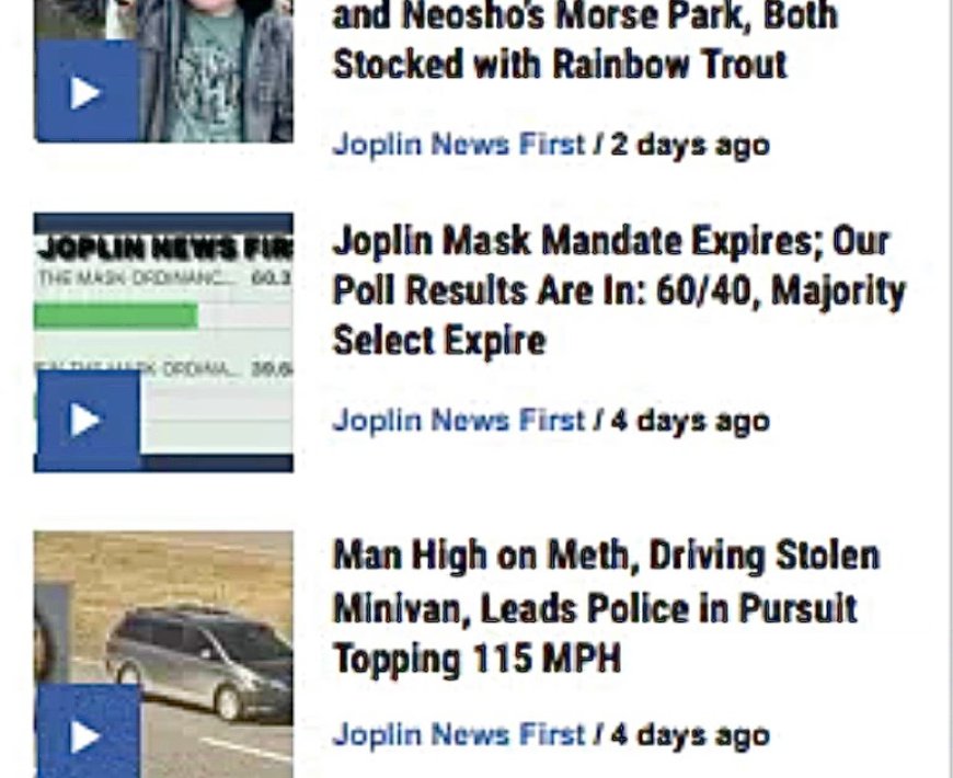 ALL OF OUR STORIES: NOW PUBLISHED ON FOUR STATES HOME PAGE - UNDER OUR JOPLIN NEWS FIRST TAB