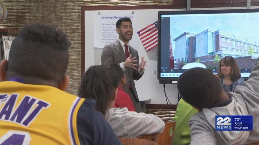 Jack Wu visits Brookings School in Springfield for Career Day