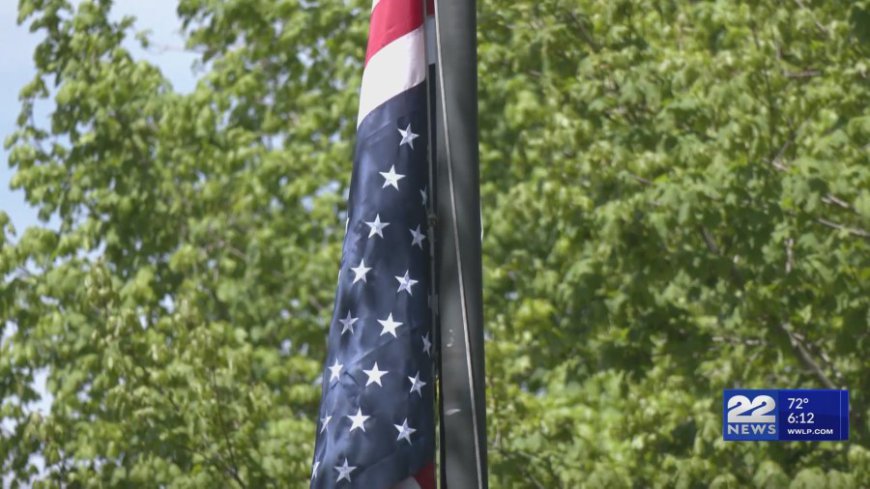 Upside down American flag is gaining attention outside a business in Westfield