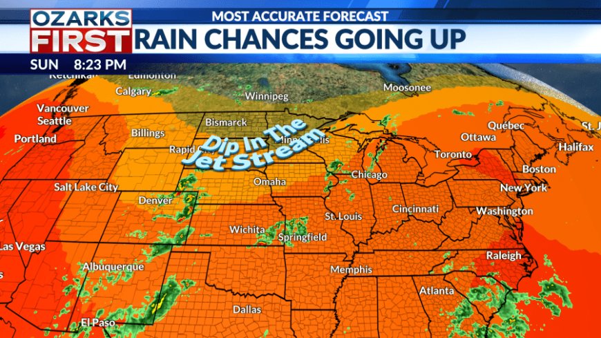 Rain chances go up and temperatures come down