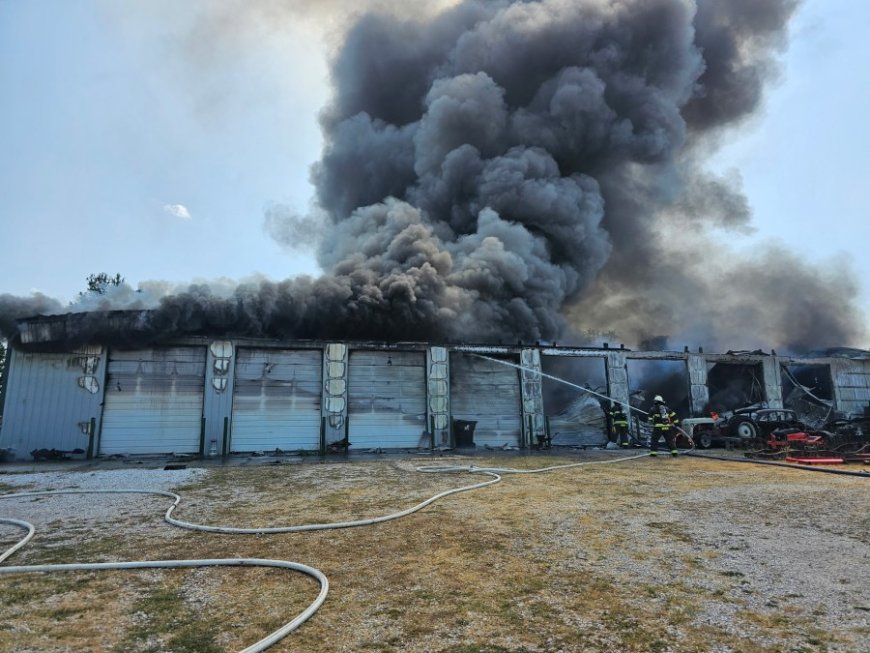 Multiple fire departments battle blaze in Sparta