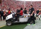 Dante Moore leaves Oregon-USC game in an ambulance, evaluated at local hospital