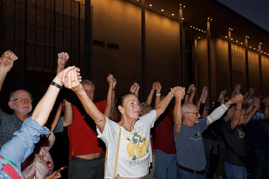 Thousands surround Kennedy Center in protest as Trump raises possibility of tearing it down