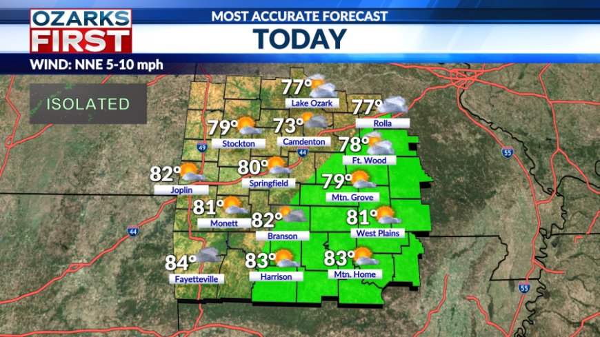Cooler weather reamins today with dropping humidity